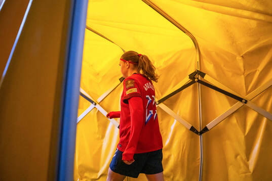 Signe Gaupset of Norway at half-time