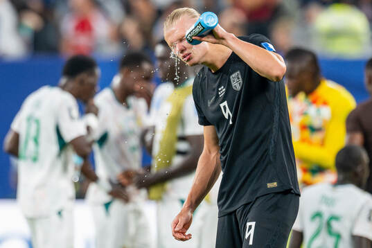 Erling Braut Haaland of Norway at a hydration break