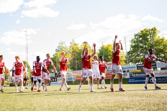 Sandvikens spelare jublar