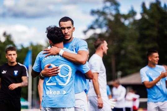 Malmö FFs Sead Haksabanovic och Andrej Djuric jublar