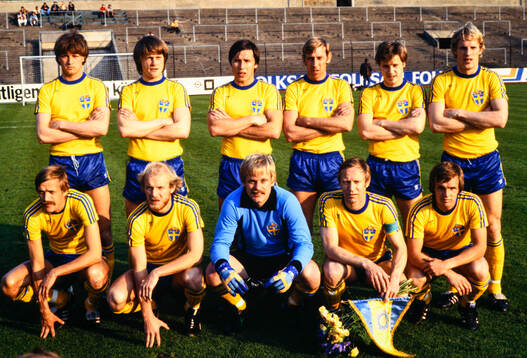 Sverige, lagbild. Övre raden fr v: Lennart Lie Larsson,