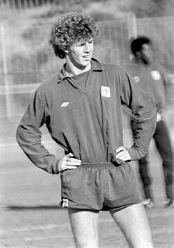  Tommy Caton at training.  