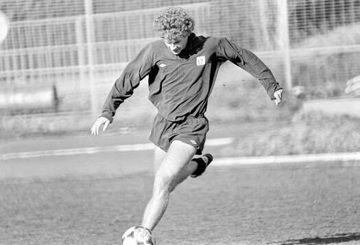  Tommy Caton at training.  