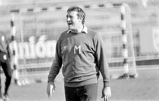  Manager Malcolm Allison at training.  