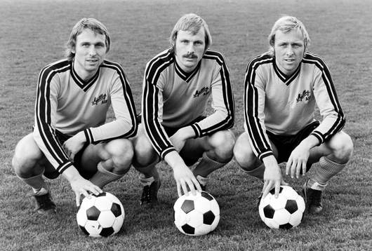 Tre bröder i mjällbys seriesegrande lag. Fr. v Bo