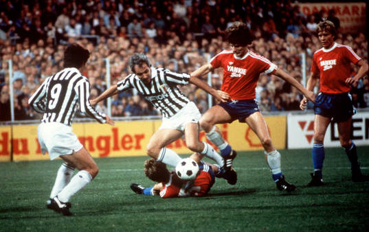  Fotboll, Hvidovre - Juventus, Bettega och Paolo Rossi, Juventus