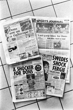  Tidningar dagen efter matchen.