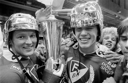 Målskyttarna Erkki Laine och Fredrik Olausson, Färjestad