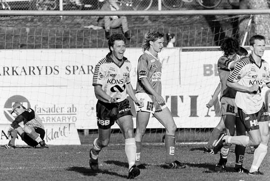  Sonny Karlsson, Häcken jublar efter att ha kvitterat till 1-1.