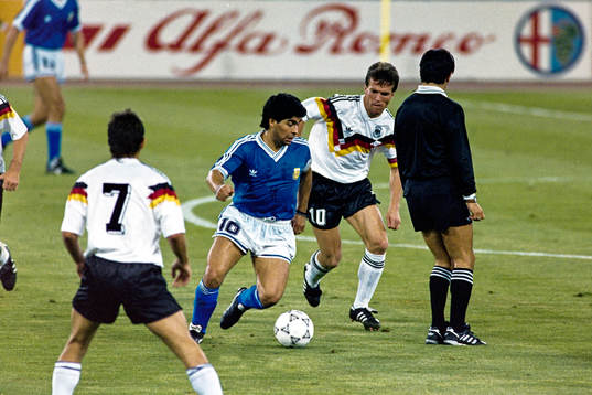  Diego Maradona, Argentina och Lothar Matthäus, Västtyskland.