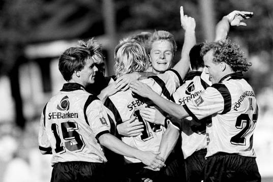  Jubel i Mjällby efter mål.