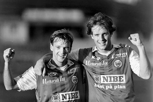  Jim Tolmie och Niklas Anderek, Markaryds målskyttar i matchen.