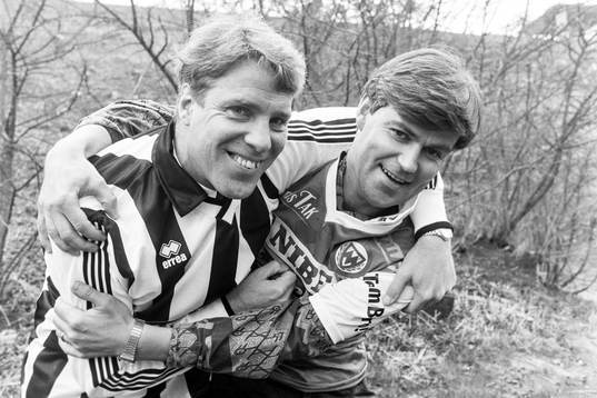  Landskronas tränare Conny Karlsson och Kurt-Arne Bergstrand, tränare i Markaryd.