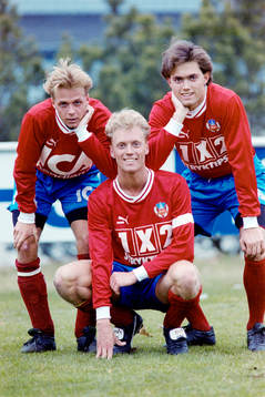  Tre bröder Lilius i HIF, fr. v Ulf Lilius, Björn Lilius och Henrik Lilius.