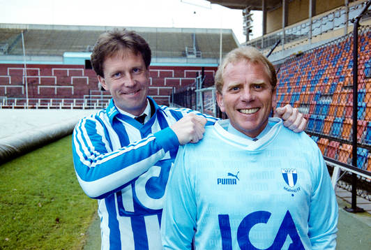  Roger Gustafsson, IFK Göteborg och Bob Houghton, Malmö FF.
