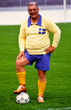 Gunnar Nordahl före matchen på Idrottsparken i Norrköping
