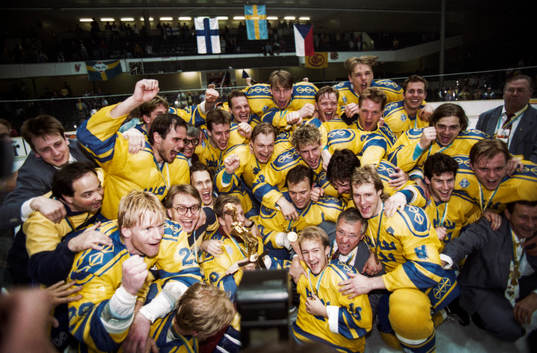 Sverige firar att de vunnit VM 1992