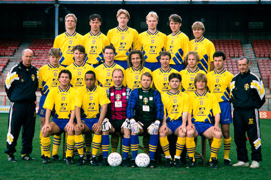 Fotboll, Wales - Sverige, 0-2, förhands, lagbild,