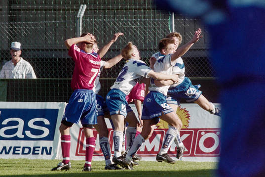  Jan Jansson, Norrköping jublar efter 4-3 i golden goal.
