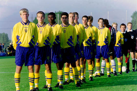 Den svenska startelvan innan matchstart