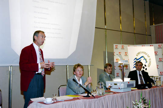 Bengt Simonsson, förbundskapten, Susanne Erlandsson, Lars Richt och Jörgen Olsson.