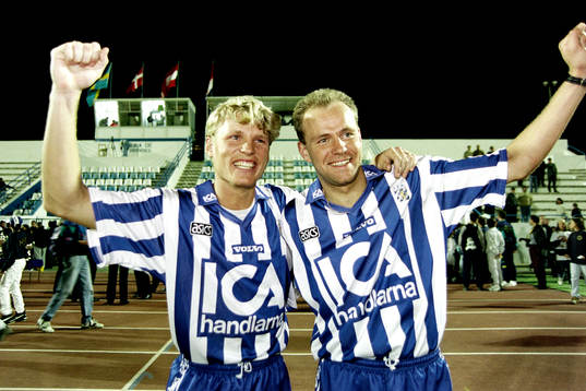  Mats Lilienberg och Mikael Martinsson, Göteborg jublar efter segern.