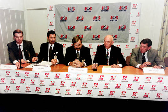  Fr. v Emilio Pozzi, Rey Post, Hank Steinbrecher, Larry Monaco och Bill Goaziou.