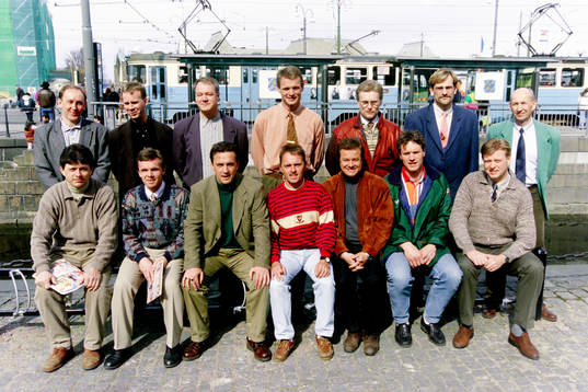  Bakre raden fr. v Stig Kristensson, Falkenberg, Örjan Glans, Gunnilse, Thomas Svensson, Norrby, Torbjörn Nilsson, Oddevold, Bo Backman, Stenungsund, Thomas Holmbeck, Myresjö och Torben Storm, Landskrona. Främre raden fr. v Bo Augustsson, IFK Hässleholm, Anders Linderoth, Elfsborg, Patrik Walker, Kalmar, Roberto Jakobsson, Häcken, Bengt-Arne Strömberg, Gais, Bo Wålemark, Ljungskile och Stefan Johansson, Skövde.