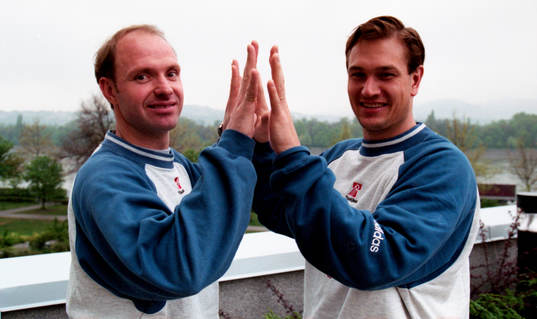  Målvakterna Thomas Ravelli och Bengt Andersson.