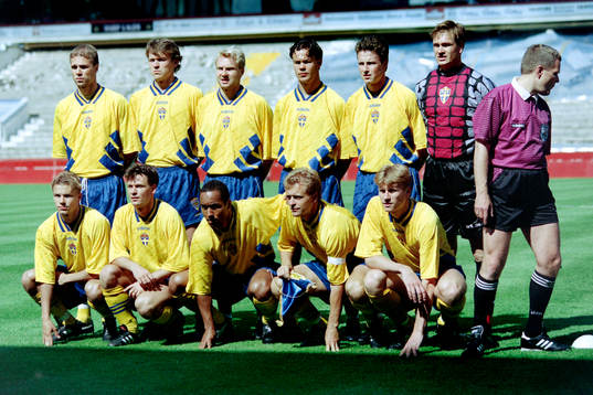 Sveriges startelva. Bakre raden fr. v Teddy Lucic, Magnus