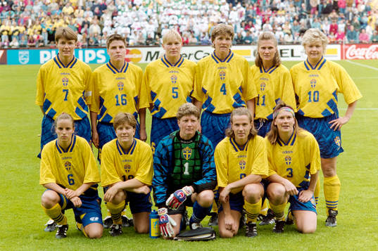 Sveriges startelva, bakre fr.v. Lena Videkull, Eva