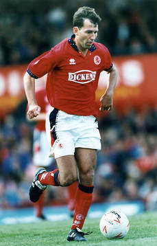 1995-09-11 Bryan Robson, spelande manager Middlesbrough