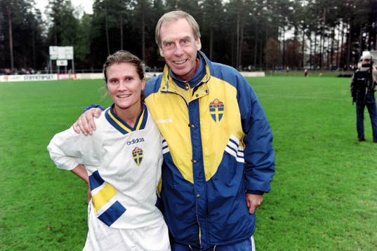 Ulrika Kalte och Bengt Simonsson, förbundskapten, Sverige