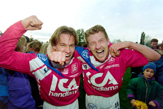  Peder Fransson och Örjan Engström, Umeå jublar efter segern