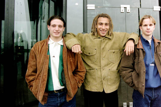  Daniel Di Stefano, Henrik Larsson och Tobias Linderoth, Feyenoord. 