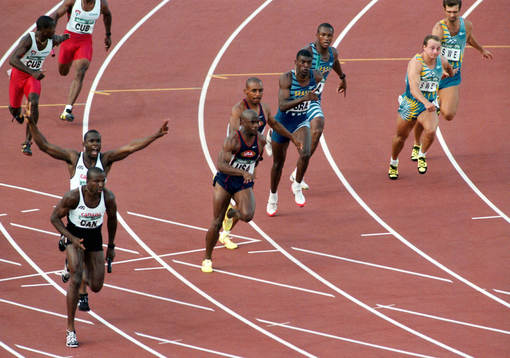 Kanada (Bruny Surin växlar till Donovan Bailey), USA (Mike