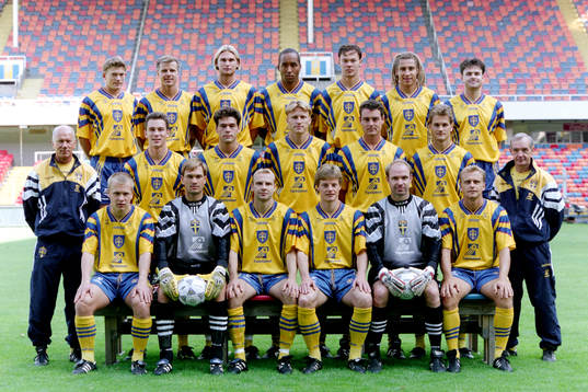 Bakre raden fr. v Jesper Blomqvist, Roland Nilsson, Andreas