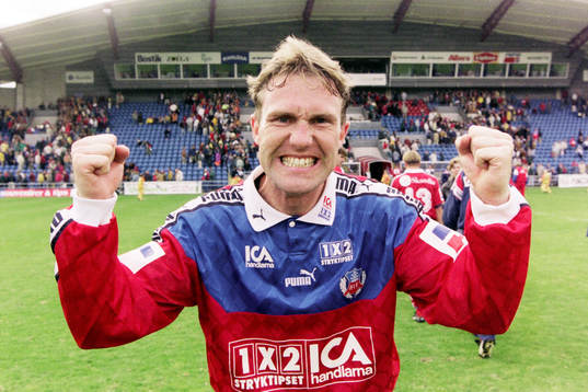  Jan Eriksson, Helsingborg jublar efter matchen.