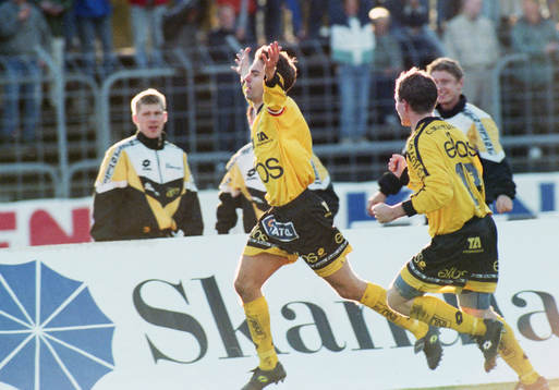  Elfsborgs Anders Thorstensson under finalen i Svenska Cupen mellan Elfsborg och AIK den 29 Maj 1997 i Borås.
BILDBYRÅN / 20662