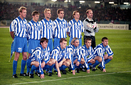 Göteborgs startelva. Övre raden från vänster: Stefan