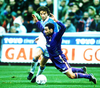  Fiorentina - Napoli: Francesco Colonnese drar ner Fiorentinas Francesco Baiano