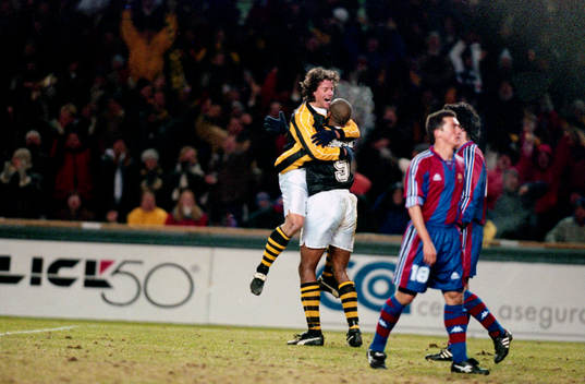  Dick Lidman och Pascal Simpson jublar efter kvitteringen.