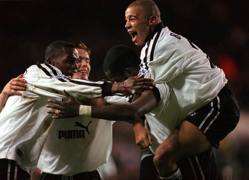 Darryl Powell, Robert Kozluk, Chris Powell och Deon Burton, Derby 