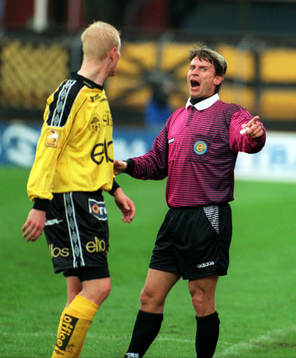 Stefan Mogren, Elfsborg och Peter Fröjdfeldt, domare 