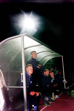 Malmös tränare fr. v Lasse Larsson, Roland Andersson och Thomas Sjöberg.