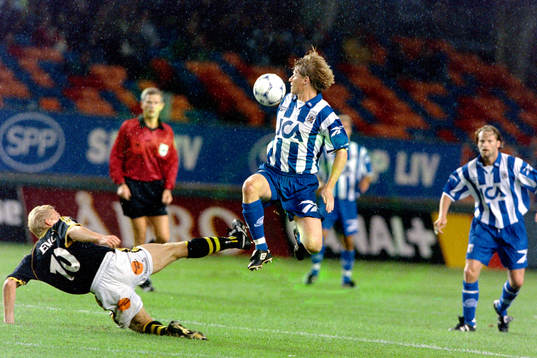  Johan Mjällby, AIK och Stefan Pettersson, Göteborg. 