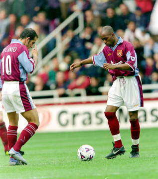  Paolo Di Canio and Ian Wright of West Ham.