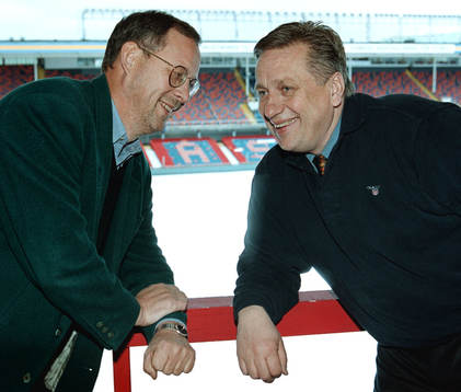 Lars Lagerbäck och Tommy Söderberg, förbundskapten